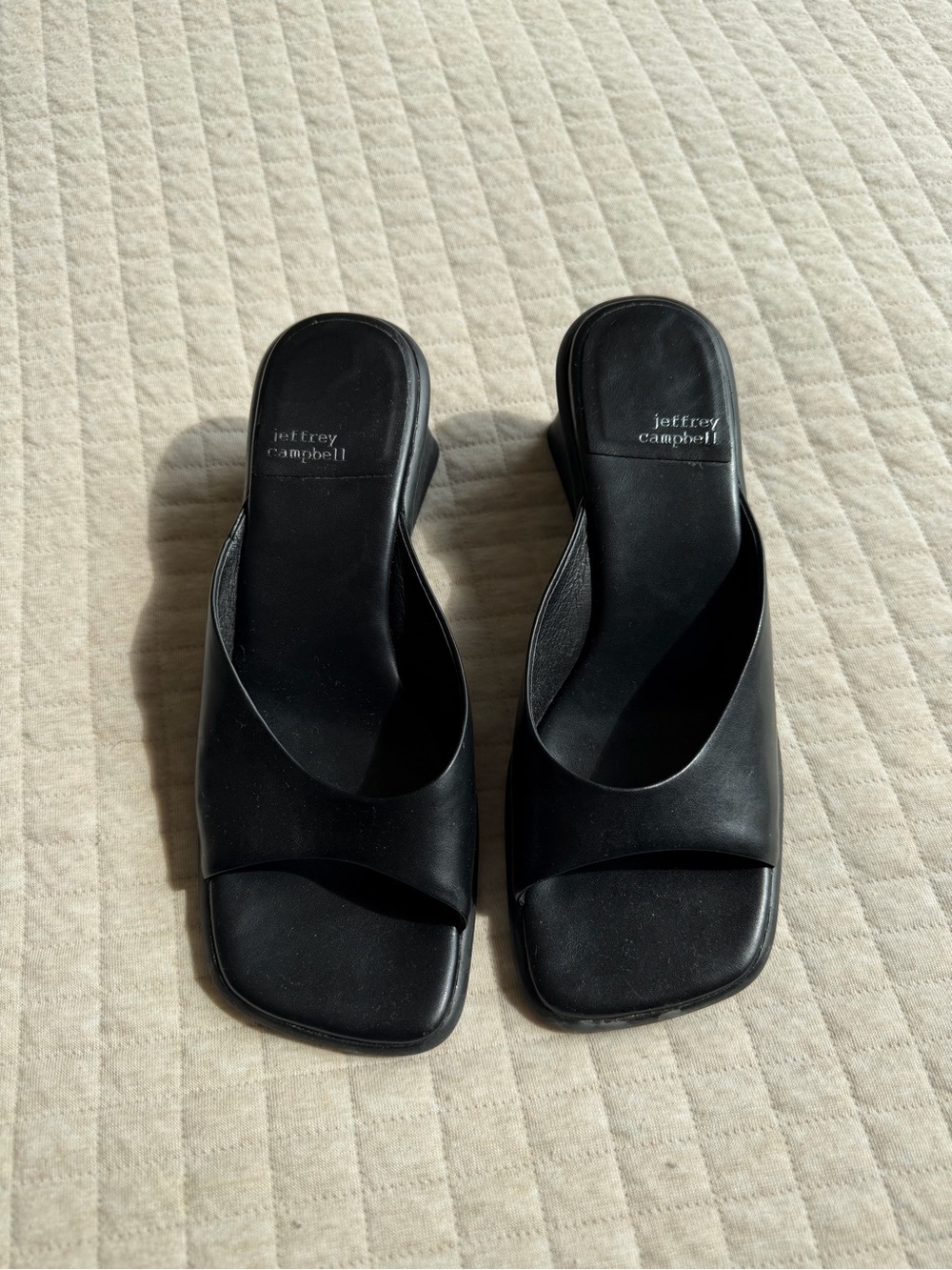 Jeffrey Campbell Black Slip-On Mule Sandals